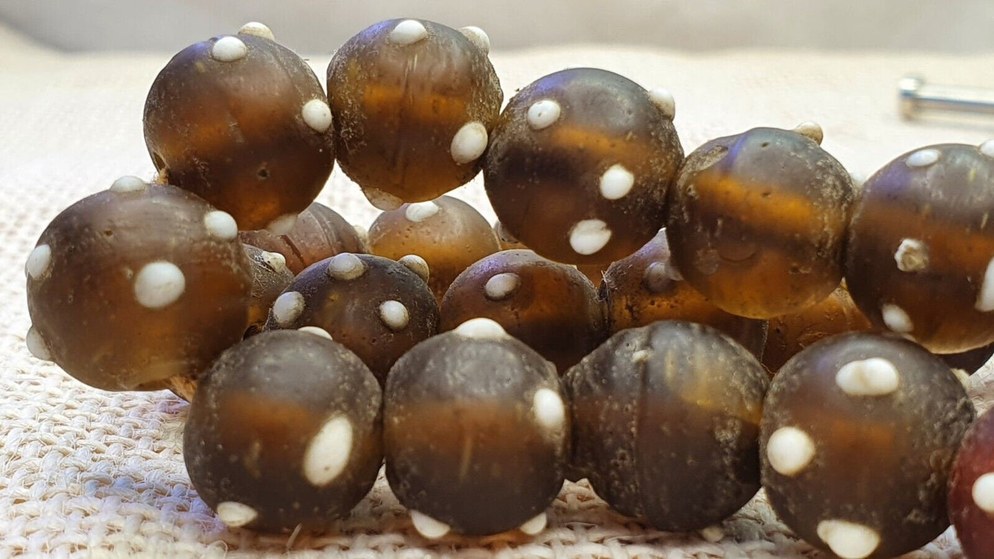 Vintage african trade beads skunk, venetian glass  beads necklace strandGift