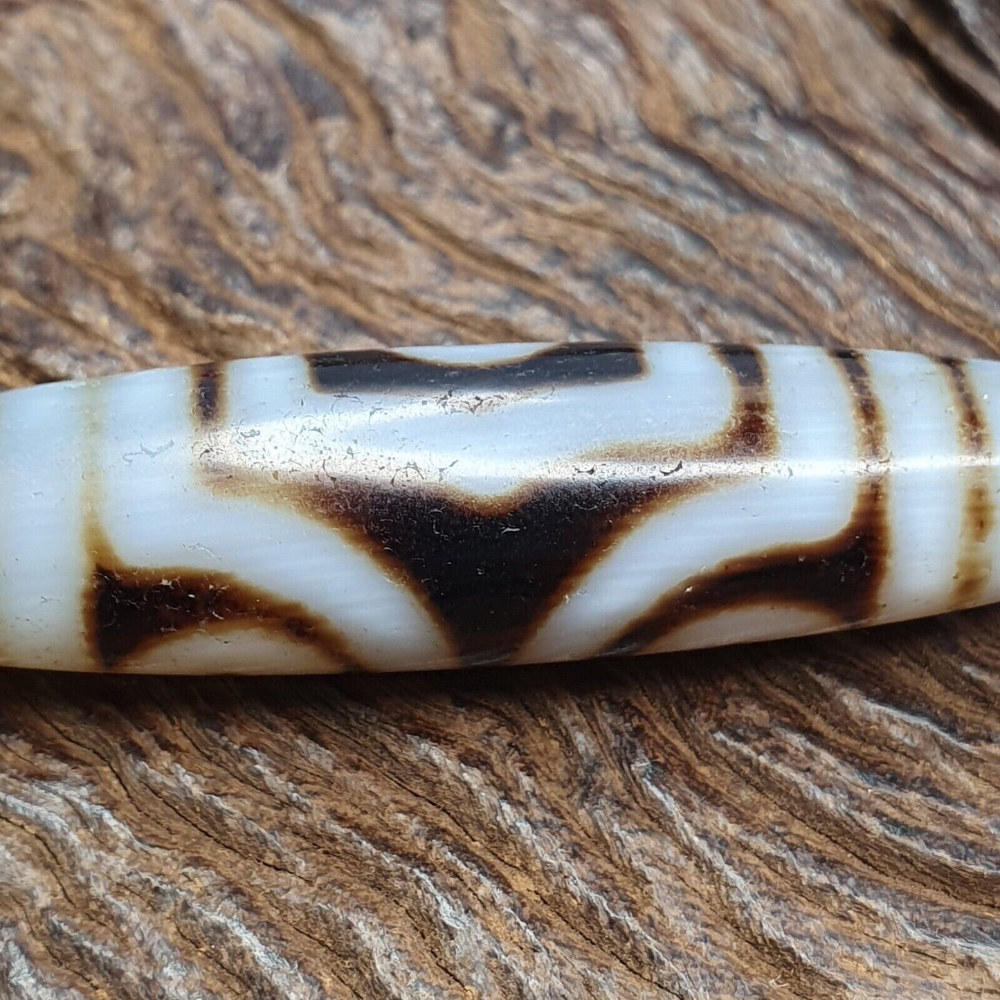 Antique vintage old himalayan indo tibetan agate beads unique pattern bracelet