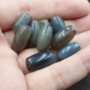 Lot 9 antique gray agate african trade agate beads