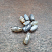 Lot 9 antique gray agate african trade agate beads