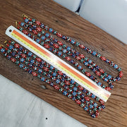 Venetian red whiteheart and venetian inspired multicolor skunk beads necklace