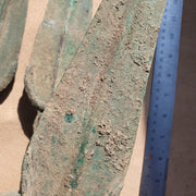 Lot 3 ancient greek era bronze sword with lunar & decorated handle #sw9