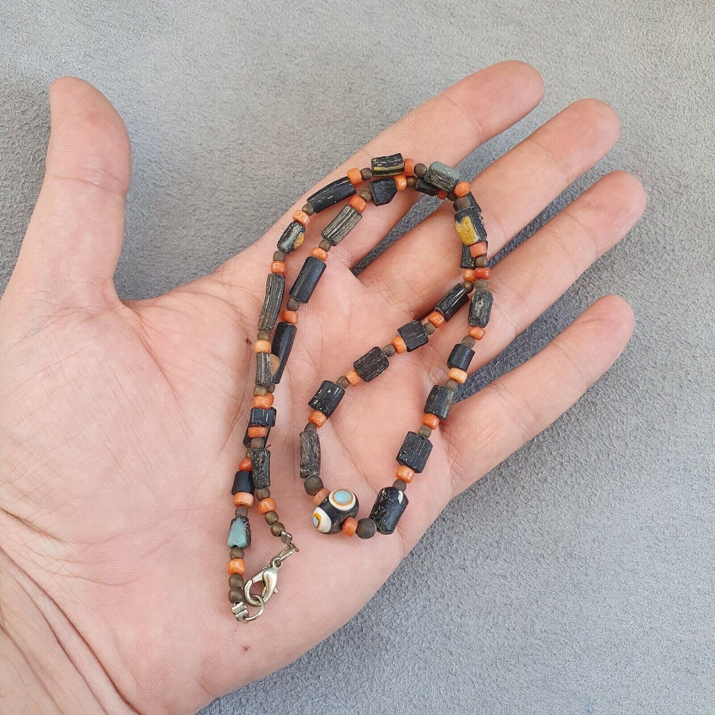 Antique roman era glass beads strand necklace #g2Gift