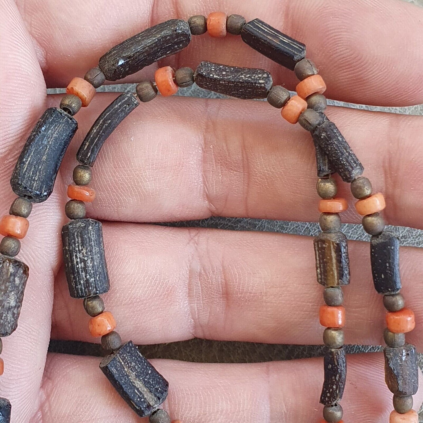 Antique roman era glass beads strand necklace #g3Gift