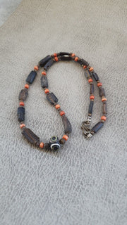 Antique roman era glass beads strand necklace #g3.