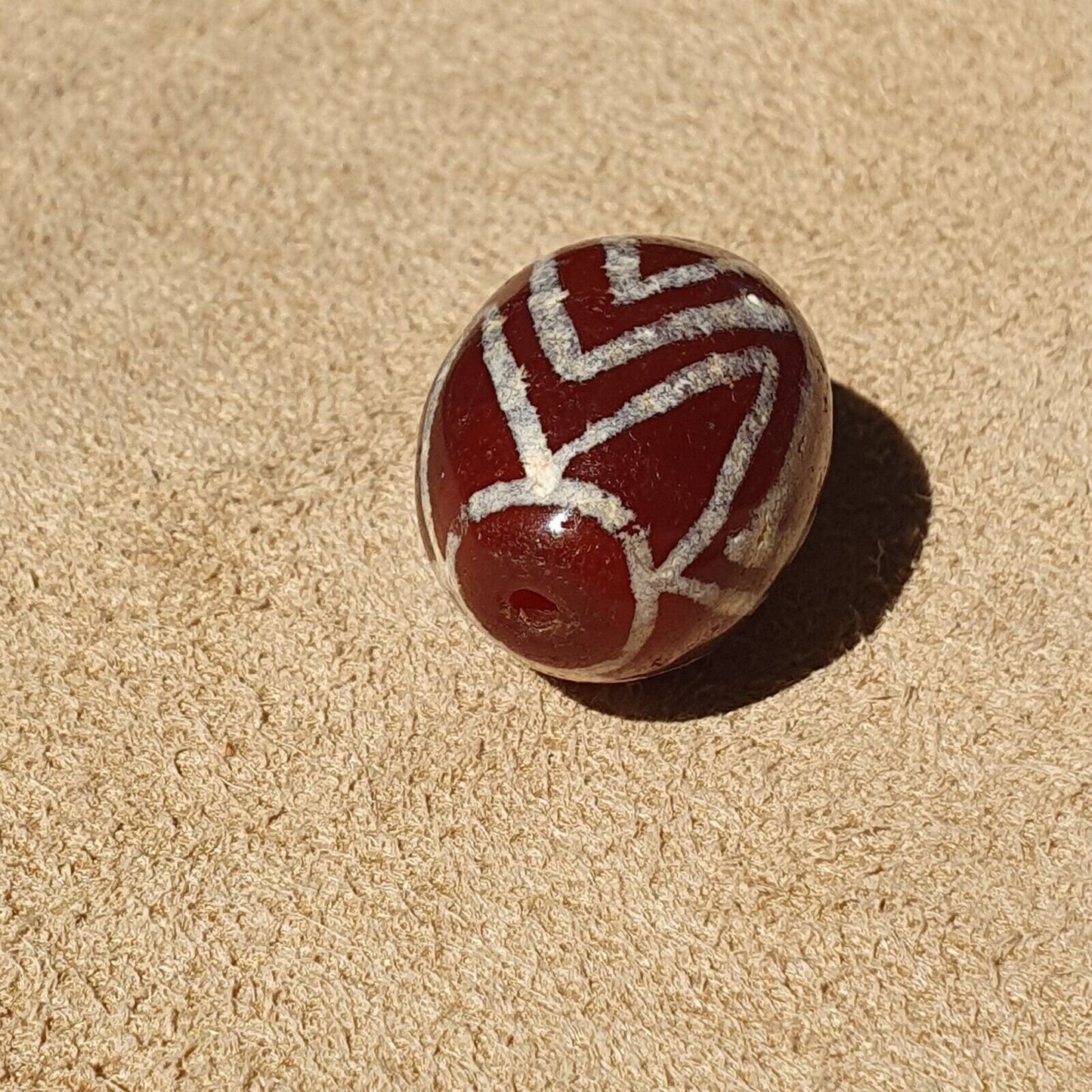 Exquisite antique tibetan etched agate bead: a rare gem from the past