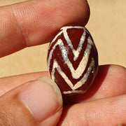 Exquisite antique tibetan etched agate bead: a rare gem from the past