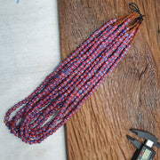Vintage blue red chevron beads venetian african style beads 8mm