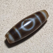 Vintage tibetan 3 circle big eye unique pattern agate stone dzi  amulet shd-4
