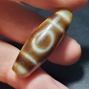 Vintage tibetan 3 circle big eye unique pattern agate stone dzi  amulet shd-4