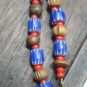 Vintage venetian style beads collection white heart chevron beads necklace b21