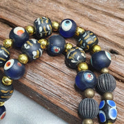Vintage venetian, roman style and turkish evil eye beads necklace