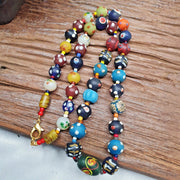 Vintage beads collection venetian style skunk, glass beaded necklace.