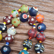 Vintage beads collection venetian style skunk, glass beaded necklace.