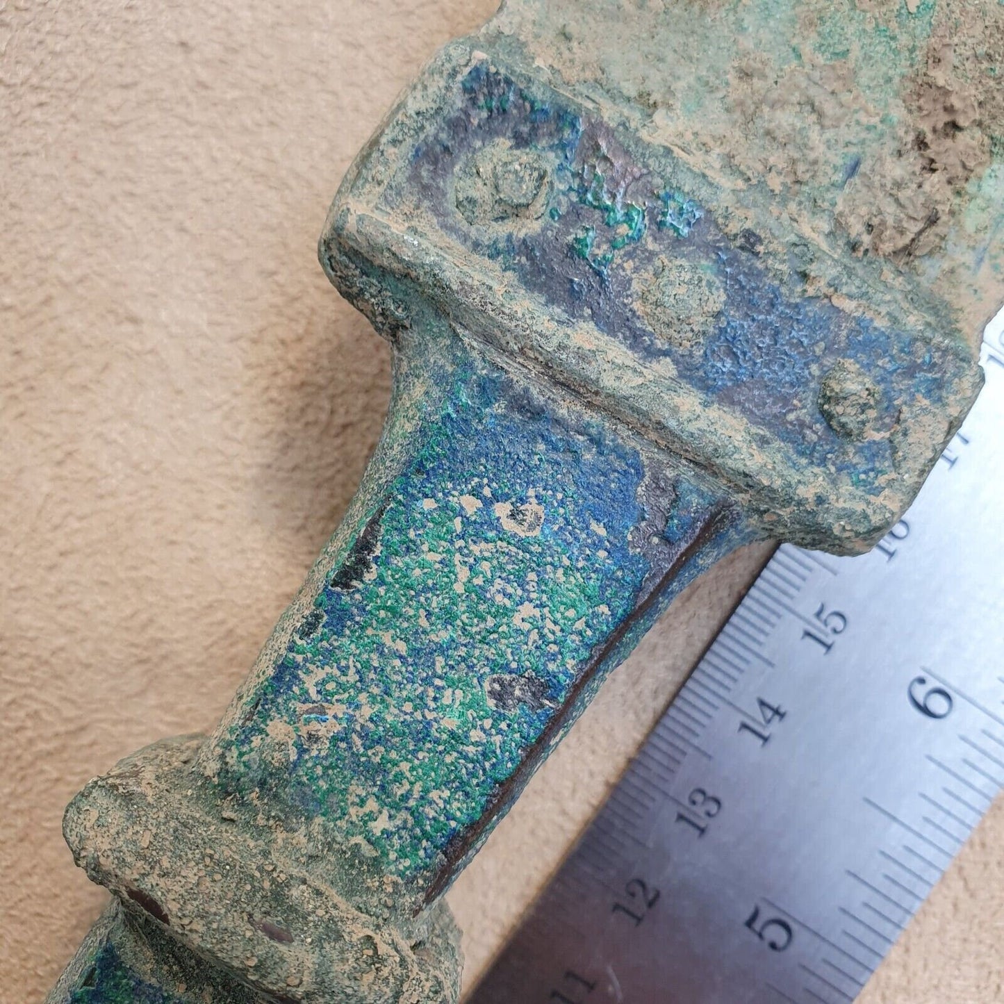 Ca.1000-800 bc ancient greek archaic period bronze sword with stone pomel #sw4