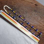 Vintage venetian style blue chevron beads necklace #ch-3