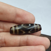 Tibetan old agate dzi bead ‘ 2 eyes ’ totem amulet pendant
