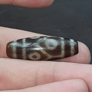 Round totem heaven 6 eyes tibetan old agate dzi bead amulet pendant