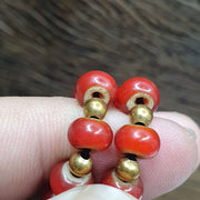 7mm Antique Venetian, White Heart Trade Beads | Glass Seed Necklace - Vintage African Strand