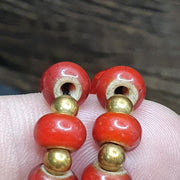 7mm Antique Venetian, White Heart Trade Beads | Glass Seed Necklace - Vintage African Strand