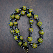 Vintage roman style green gabri eyes glass beads necklace.