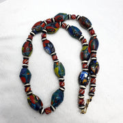 Vintage millefiori glass beads murano style beads necklace.