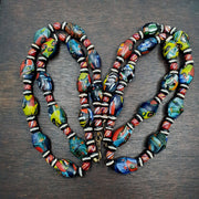 Vintage millefiori glass beads murano style beads necklace.