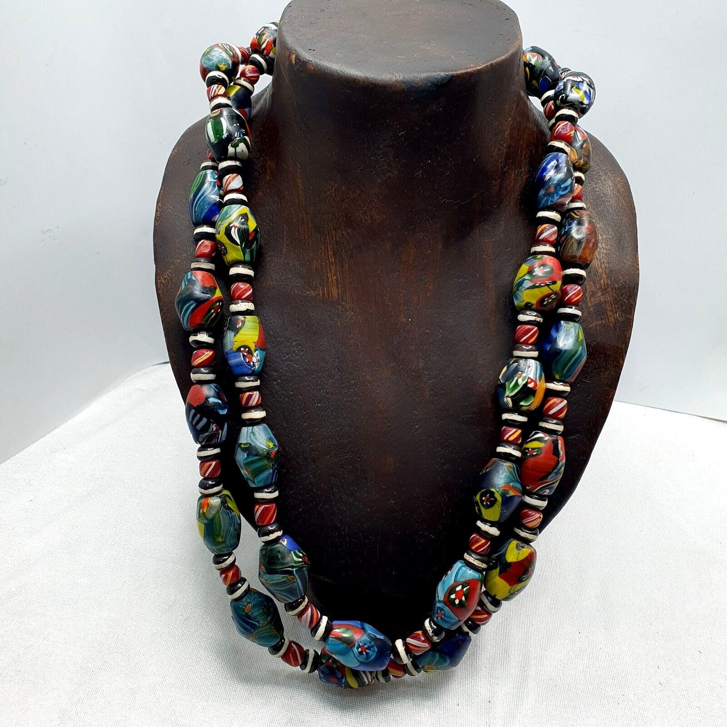 Vintage millefiori glass beads murano style beads necklaceGift