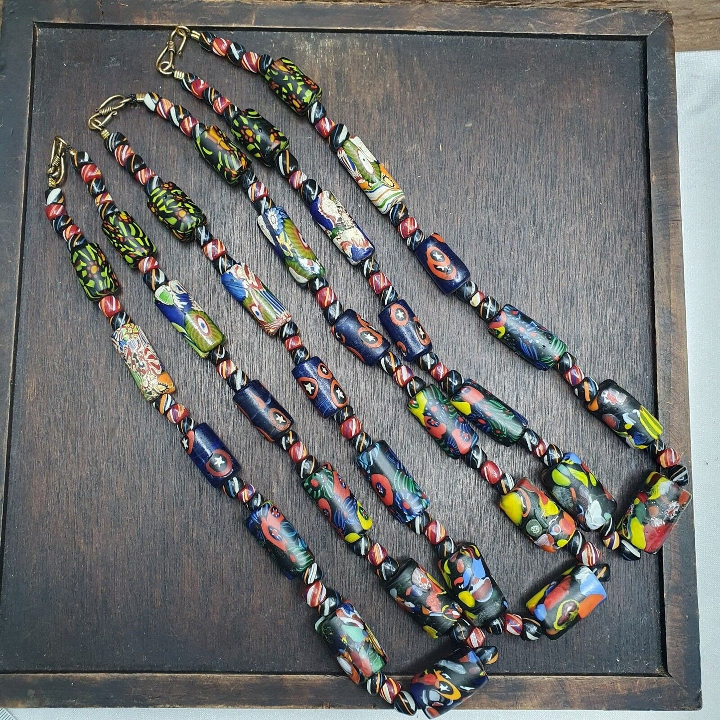 Vintage murano style trade beads necklace