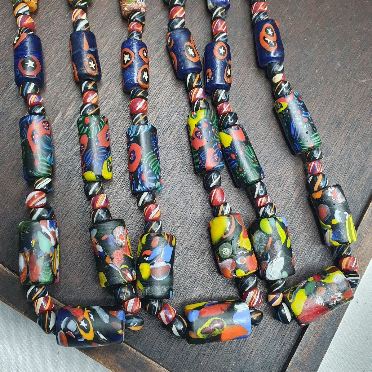 Vintage murano style trade beads necklace