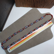 Venetian inspired millefiori black fancy feather glass beads.