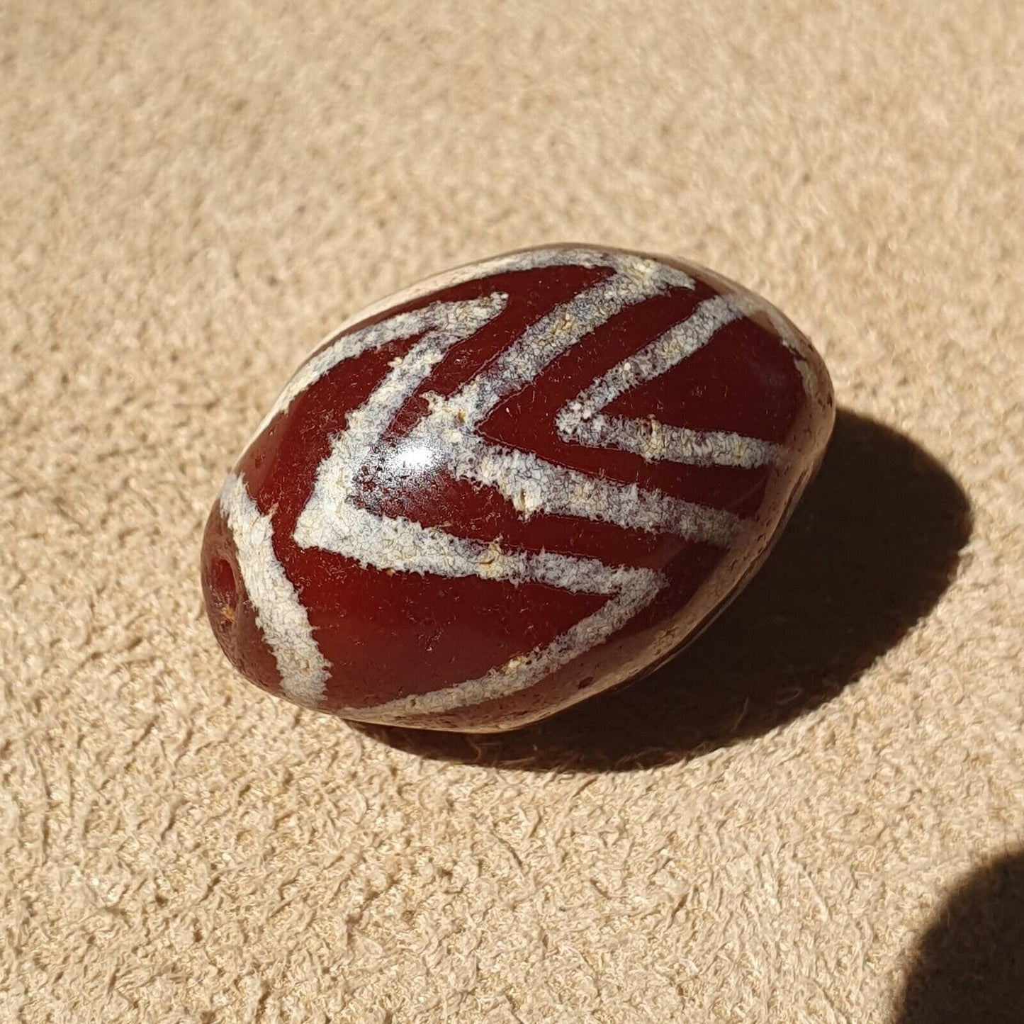 Exquisite antique tibetan etched agate bead: a rare gem from the past