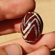 Exquisite antique tibetan etched agate bead: a rare gem from the past