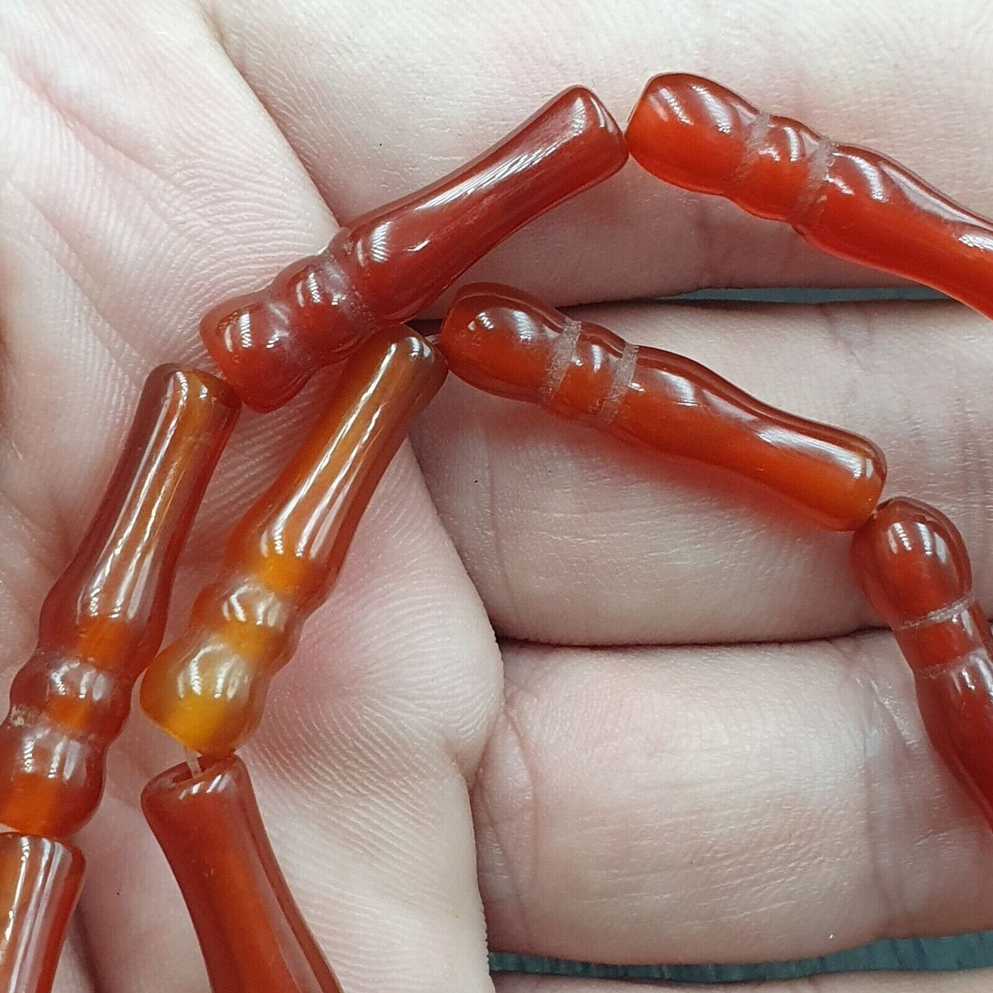 Carnelian african mali antique agate beads beaded strand Necklace