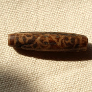 Asian burmese antique pumtek petrified wood stone bead