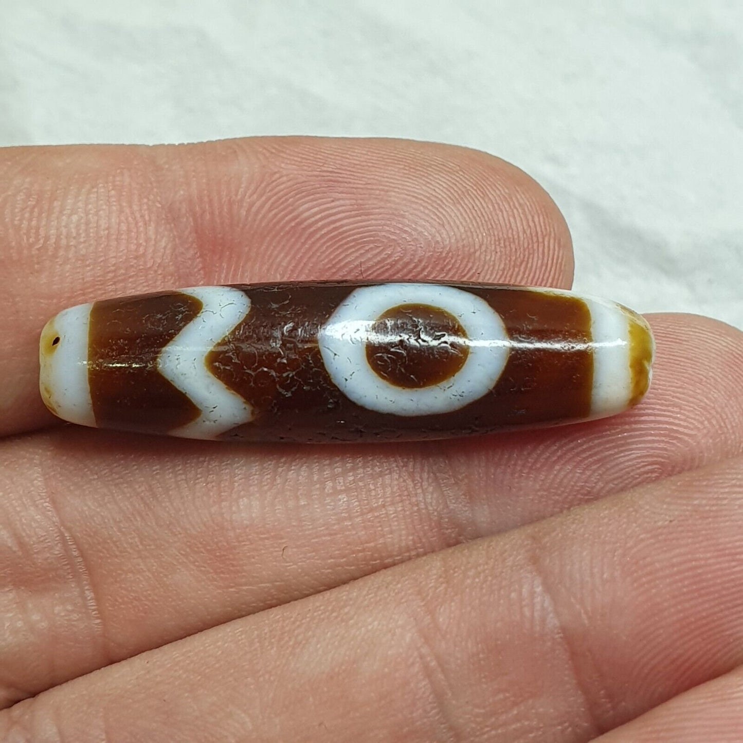 Tibetan himalayan sakor dzi agate stone dzi bead amulet