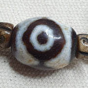 Protective lucky tibetan mix patterns agate dzi beads bracelet tbb-1