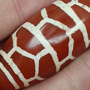 A huge carnelian etched agate antique jewelry beads pendant 44x20mm