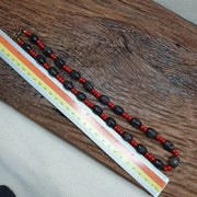 Antique tibetan carving smoky quartz & venetian whiteheart beads mala necklace