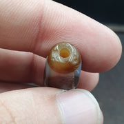 Double ripple totem antique tibetan agate dzi bead amulet very rare bead