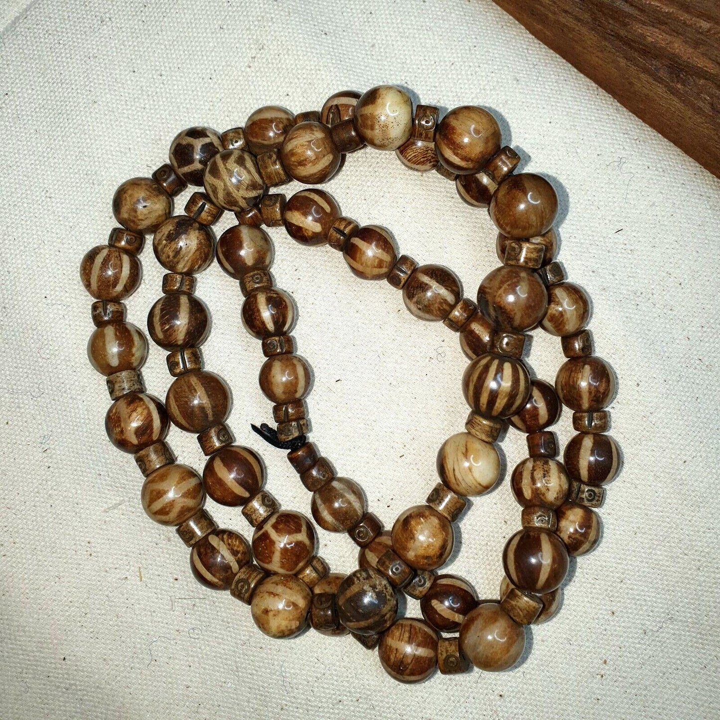 Handmade pumtek tribal beads myanmar burma round beads strand