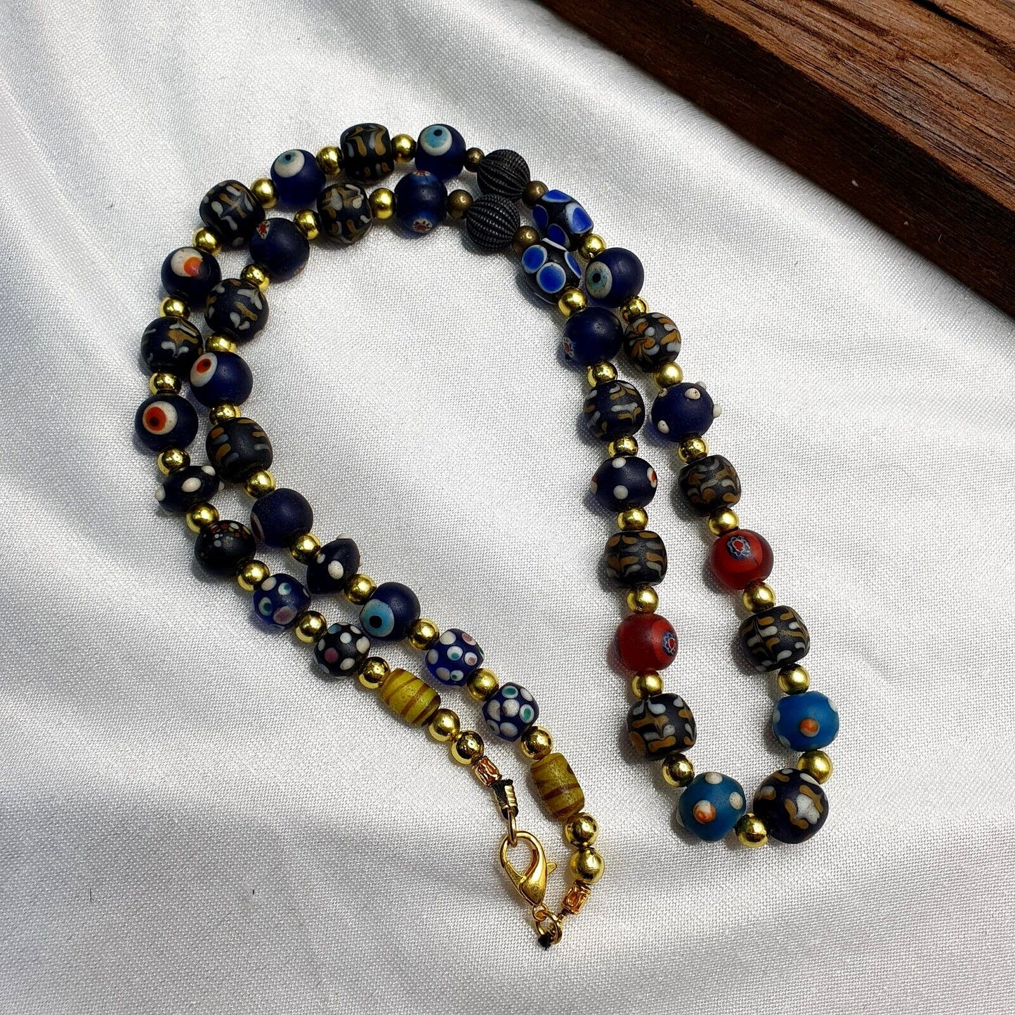 Vintage venetian, roman style and turkish evil eye beads necklace