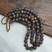 Vintage Murano Style Glass Beads: Venetian African Floral Strand (15-16mm)