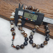 Lot 47 indo himalayan eye beads soleimani banded agate beaded necklace