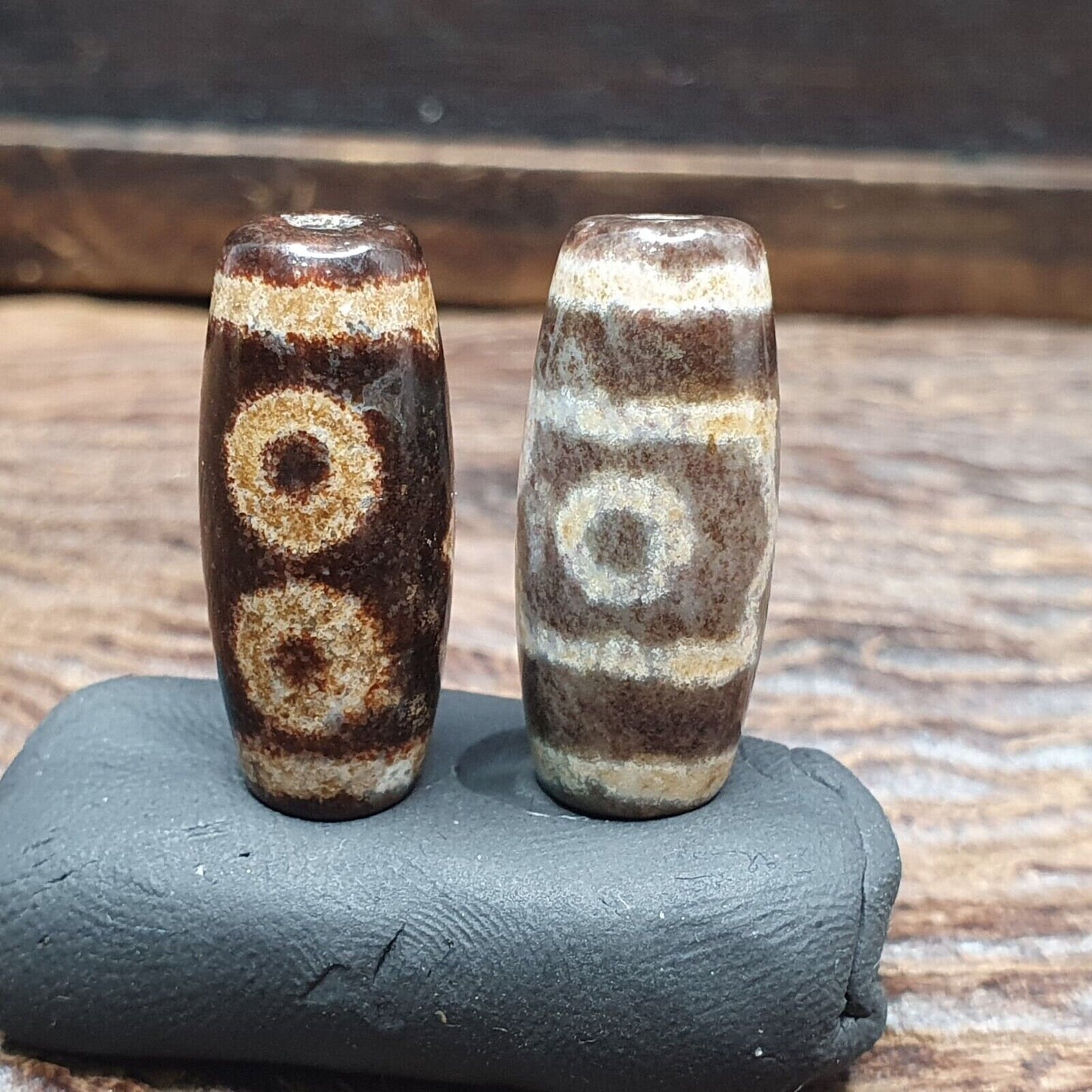 Lot 2 eye bead tibetan dzi bead old amulet agate tibet gzi pendant shd-1