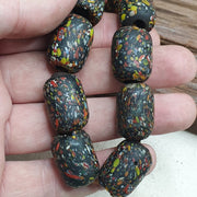 Vintage Venetian African Style Glass Beads Strand (15x20mm)