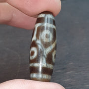 Round totem heaven 6 eyes tibetan old agate dzi bead amulet pendant