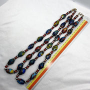 Vintage millefiori glass beads murano style beads necklace.