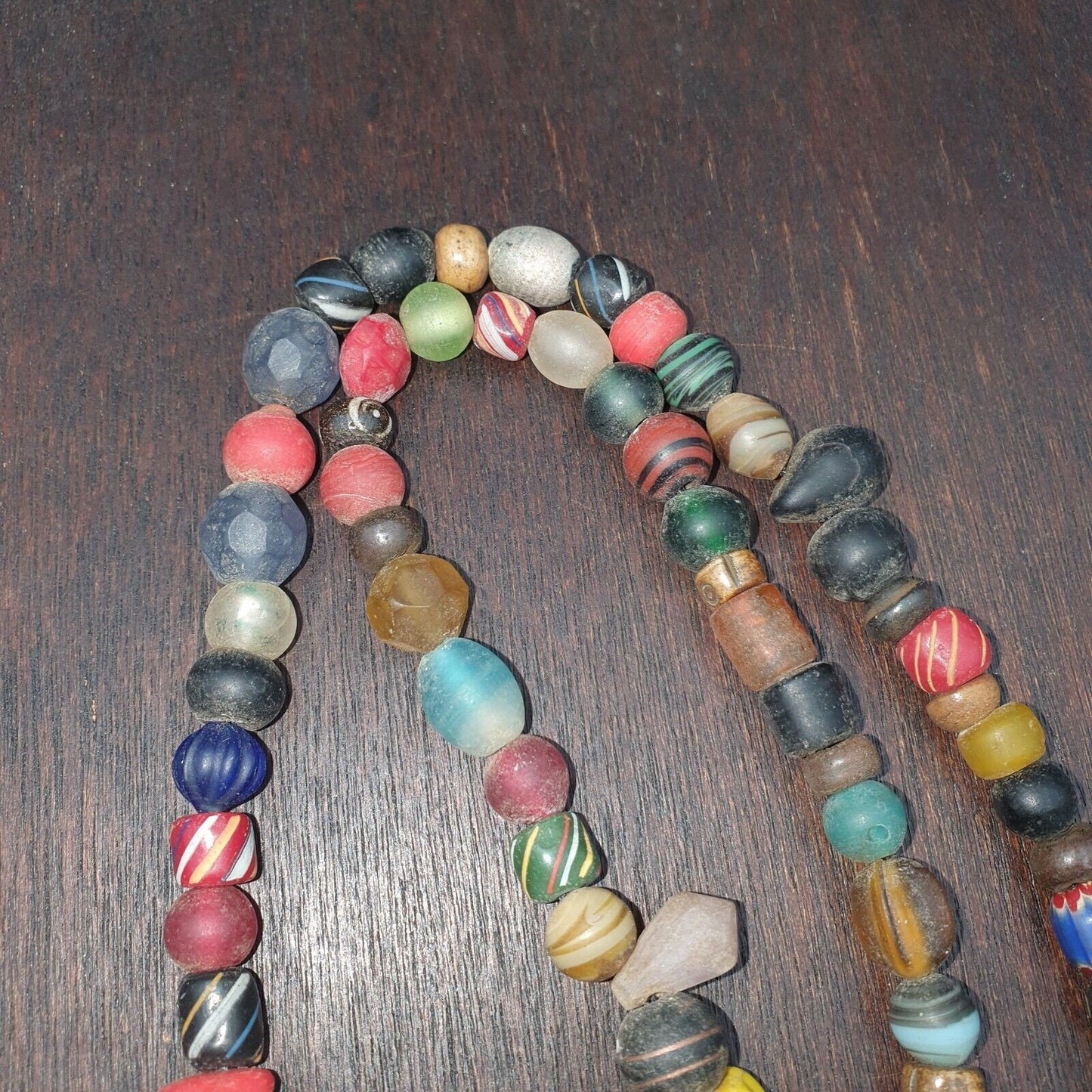 Old african glass beads strand  #mx-15Gift