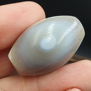 Rare antique natural gray agate stone bead from india #gry-3